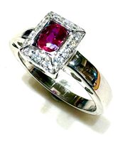 Anillo Mujer Classici in Oro blanco Rubino RUB CT 0.52 DIA CT 0.12 G/VS